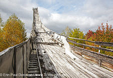 Nansen Ski Jump in Milan New Hampshire USA. This jump is 170 feet long and was constructed in 1936. In 1938, Olympic Trials were held here. The jump was closed in 1988.