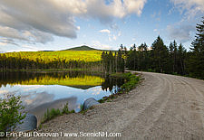 Reflection of Mount Deception in a small pond along Old Cherry Mountain Road in Carroll, New Hampshire USA during the spring months