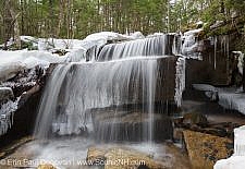 A small cascade along the Kancamagus Highway in the White Mountain National Forest of New Hampshire USA during the spring months
